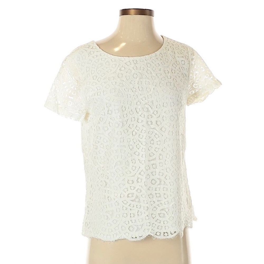 JCrew White Lace Blouse